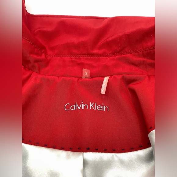 LIKE NEW👠Calvin Klein Red Water Resistant Trench Coat - Picture 15 of 15